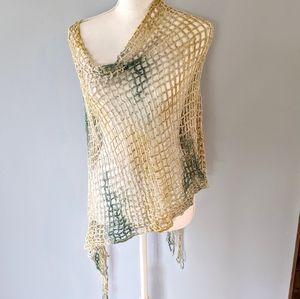 Gold & green shawl, sparkly shrug
